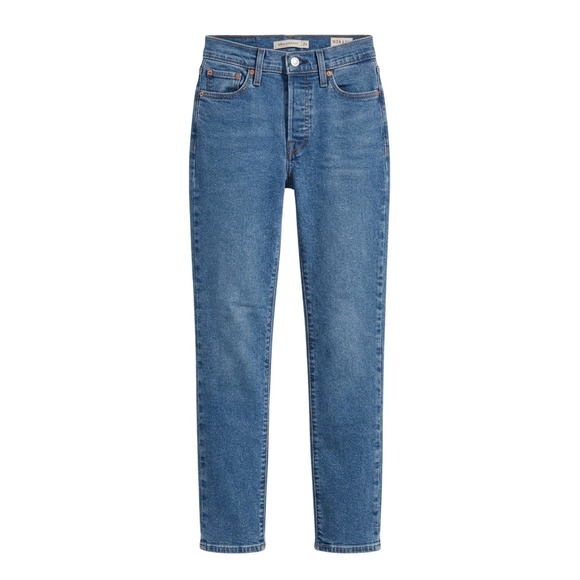 Levi's Denim - Levi's Wedgie Straight High Rise Jeans Medium Wash Blue Size 24 Ankle Button Fly